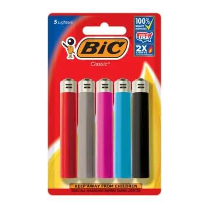 BIC Lighters (Colours May Vary 5 Count)